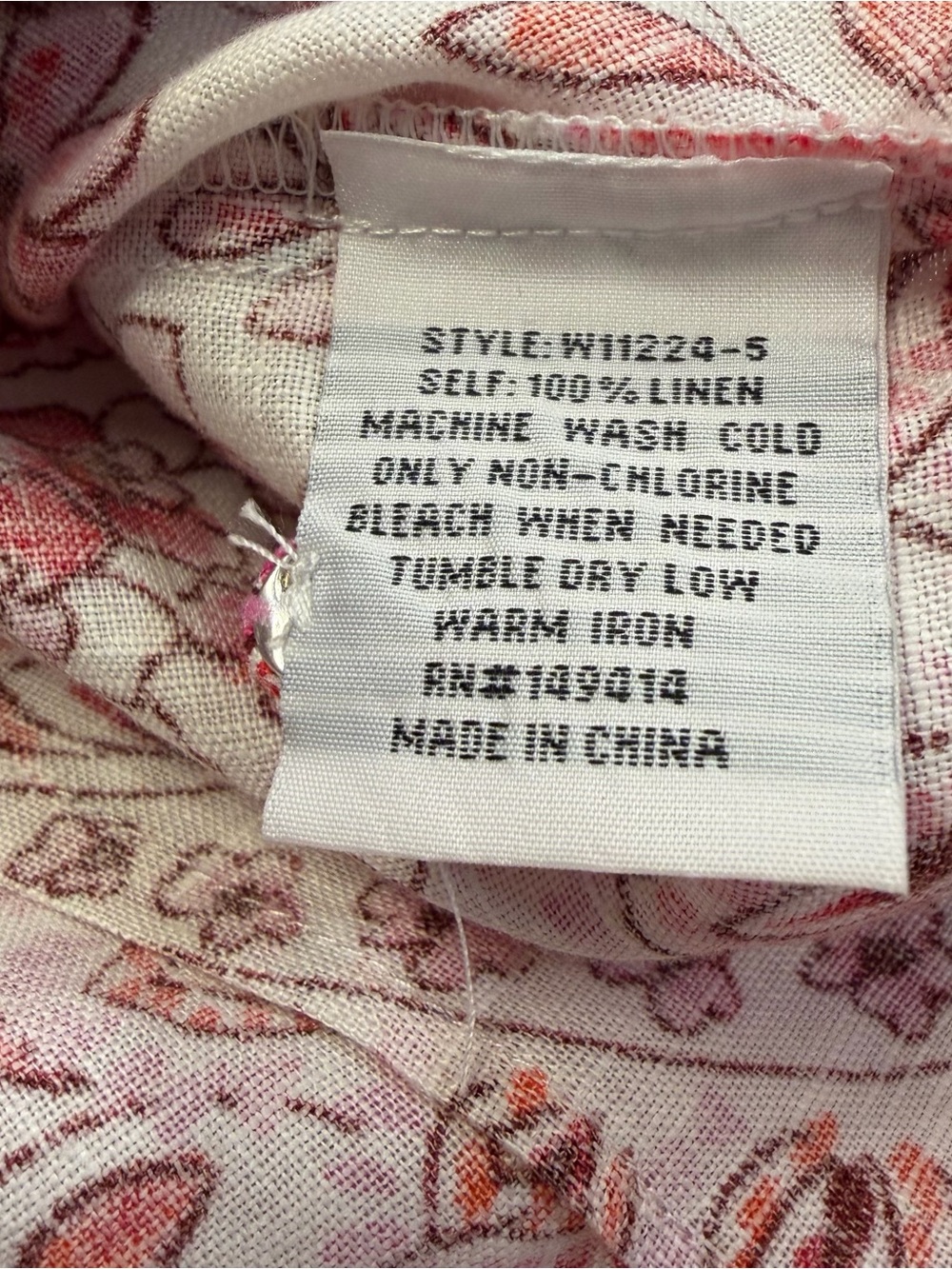 Johnny Was Workshop Lillet Linen Top Red Pink Paisley Medium - Picture 10 of 10